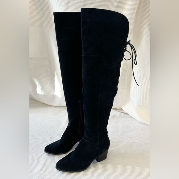 Aldo Womens Jeffres Black Suede Almond Toe Over Knee Boots - Picture 5 of 16